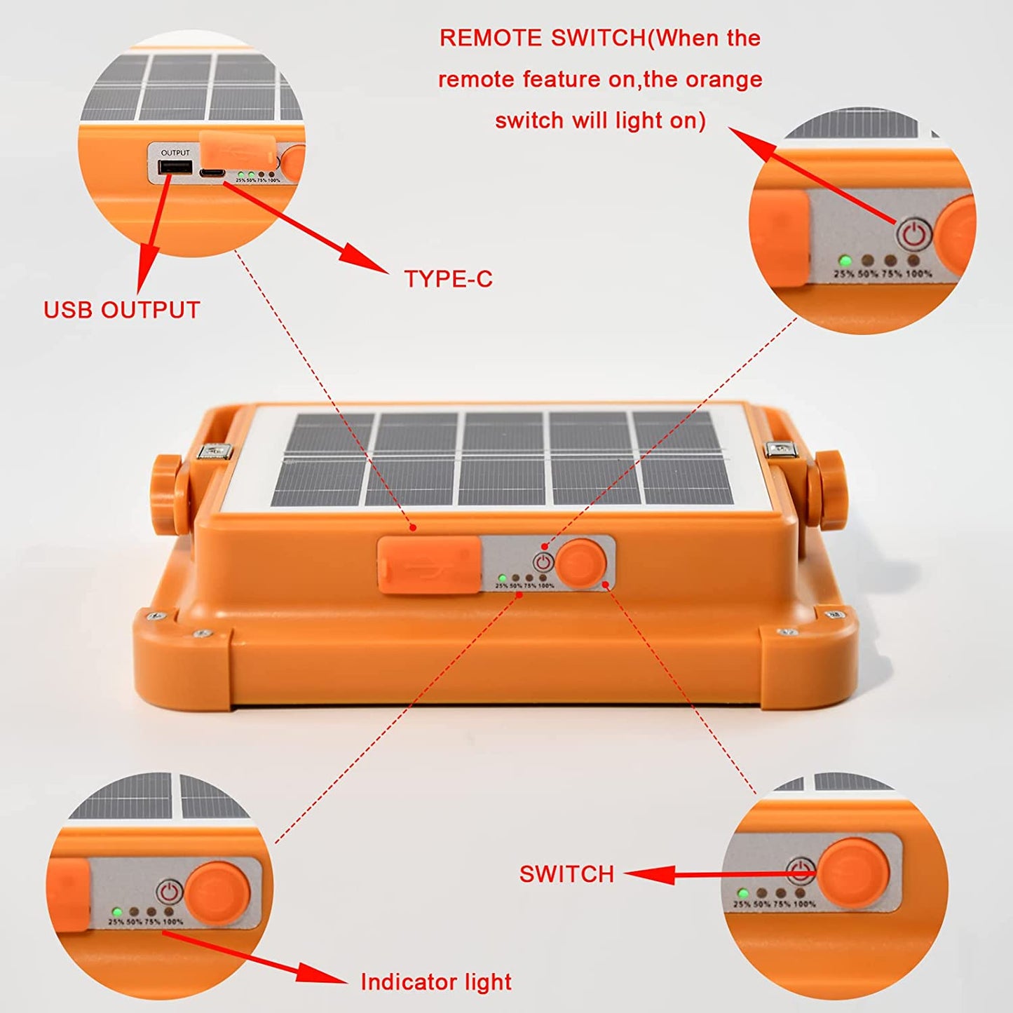 Luz De Emergencia Led De Carga Solar